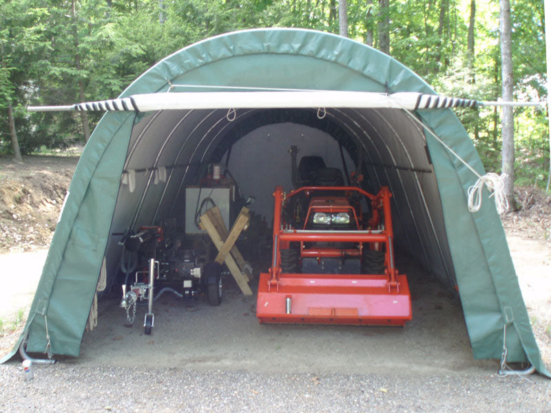 Rhino Shelter | 12’W x 24’L x 8’H Instant Garage (Round)
