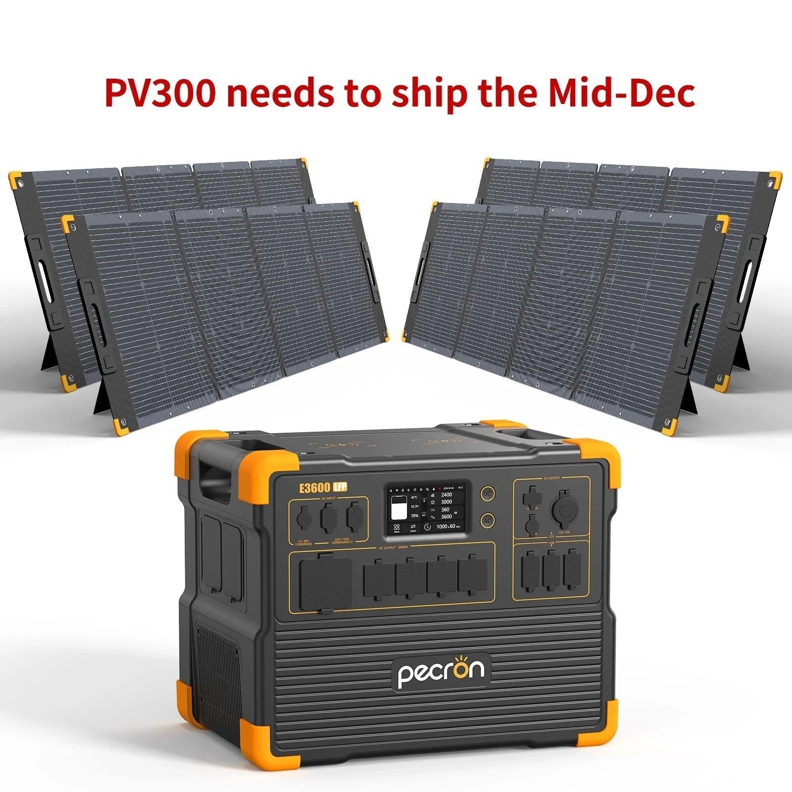 PECRON E3600LFP Portable Power Station 3600W 3072Wh