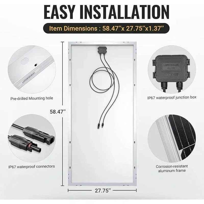 BougeRV 12V 400 Watt Rigid Solar Kit Upgraded Version