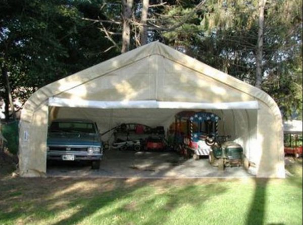 Rhino Shelter | 22’W X 24’L X 12’H Portable Livestock Shelter (Animal Run-In) Round Style