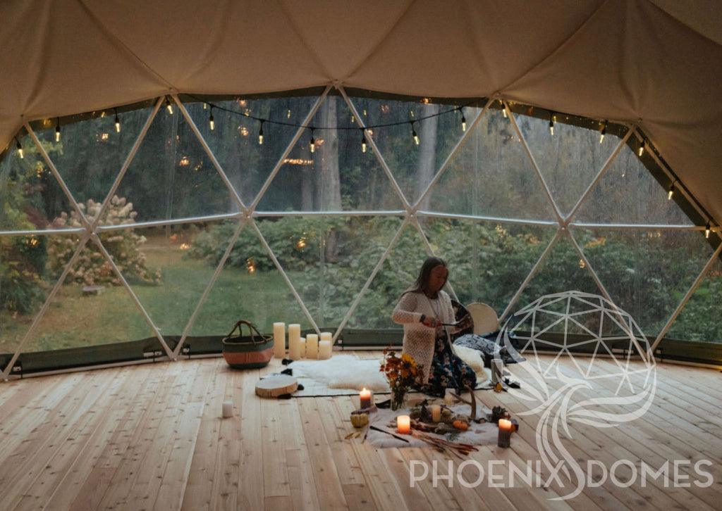 4-Season DELUXE Glamping & Yoga Package Dome - 33'/10m - Phoenix Domes