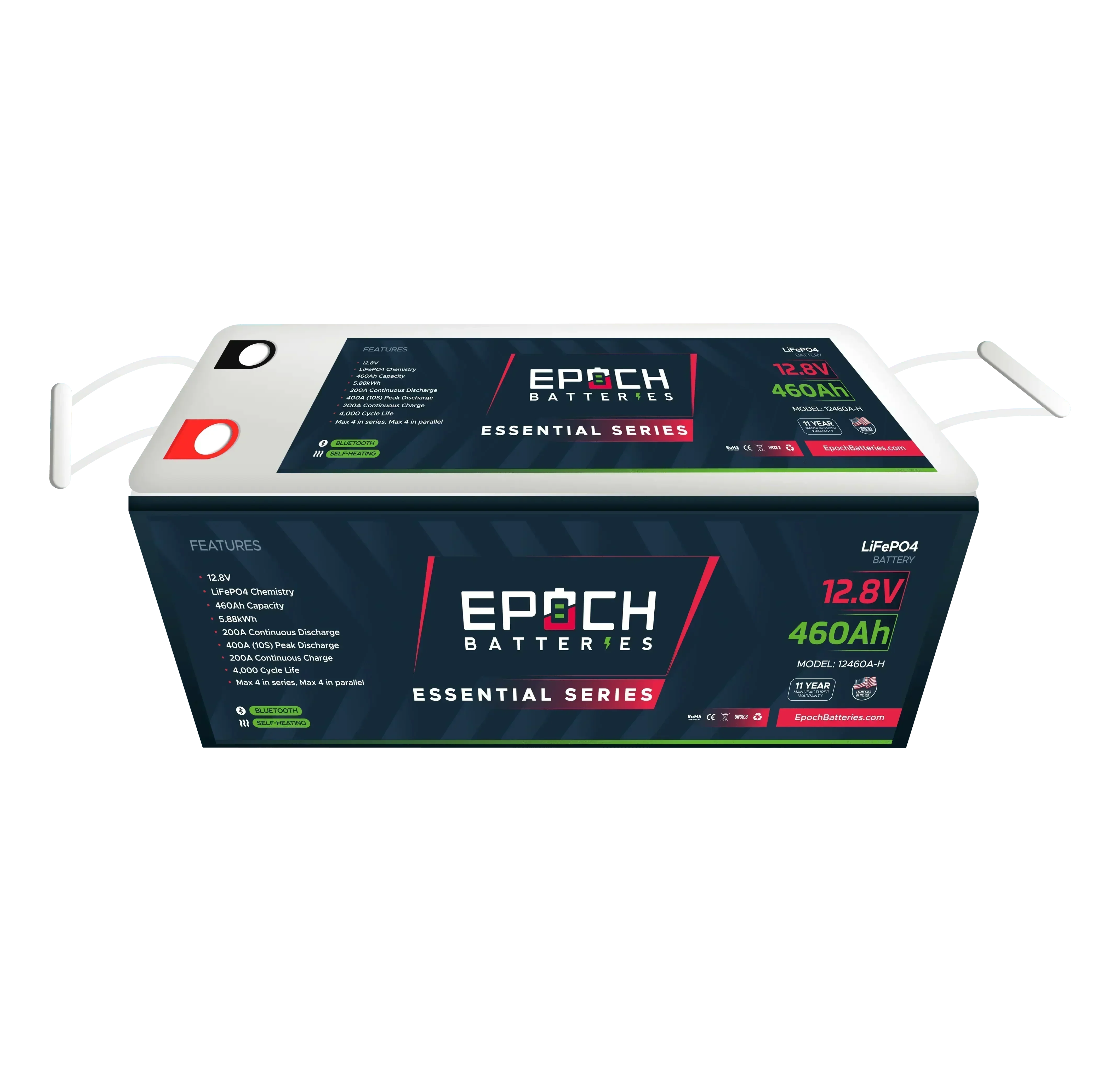 Epoch Batteries 12V 460Ah Essential Series - Bluetooth & Heated LiFePO4 Battery