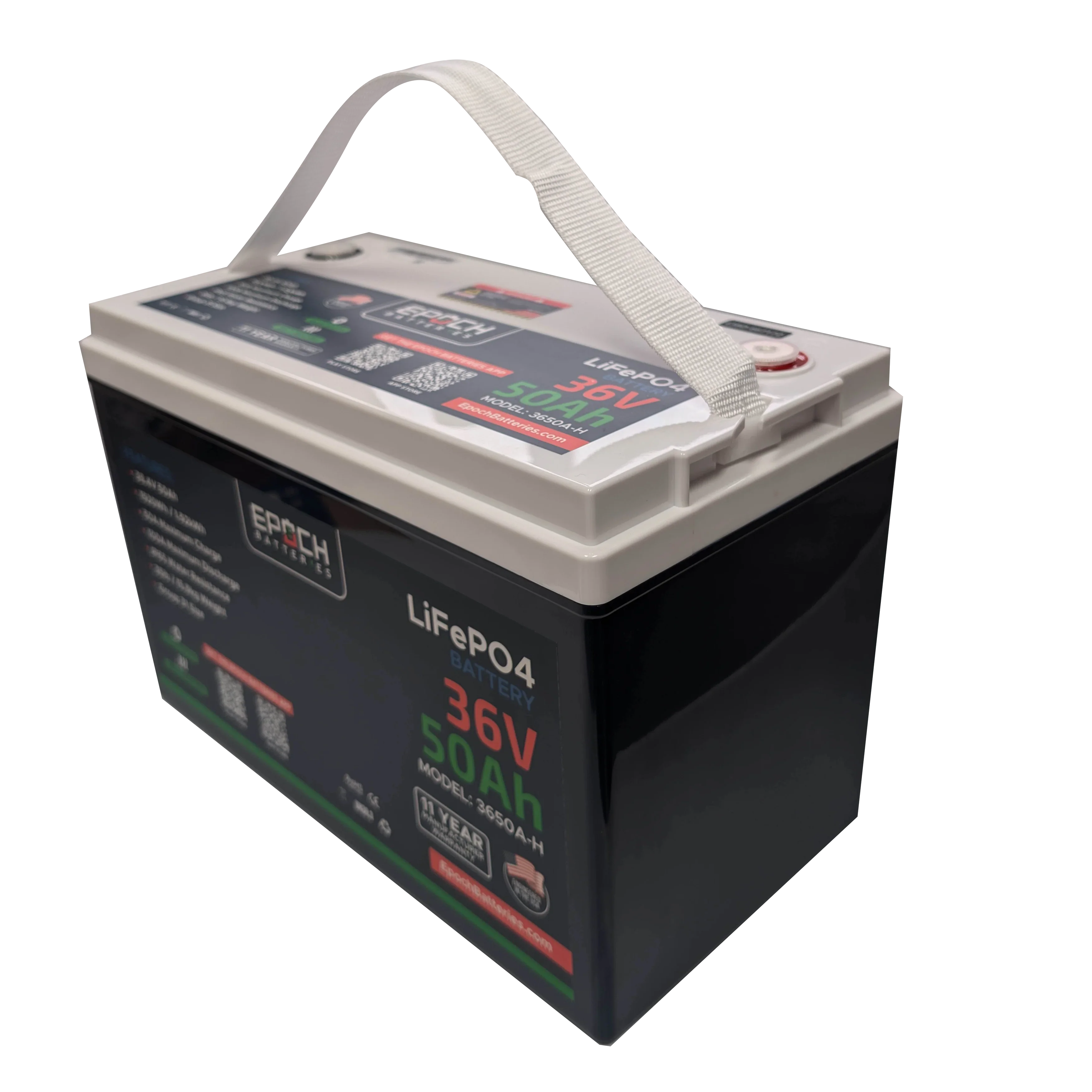 Epoch Batteries 36V 50Ah Essential Series - Bluetooth & Heated LiFePO4 Battery