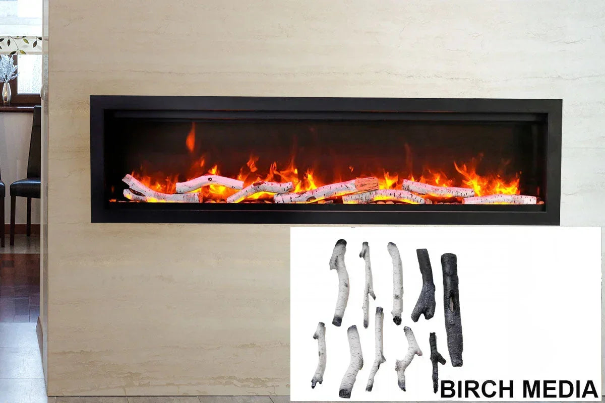 Amantii Symmetry Bespoke 34'' Wall Mount / Recessed Linear Indoor/Outdoor Electric Fireplace