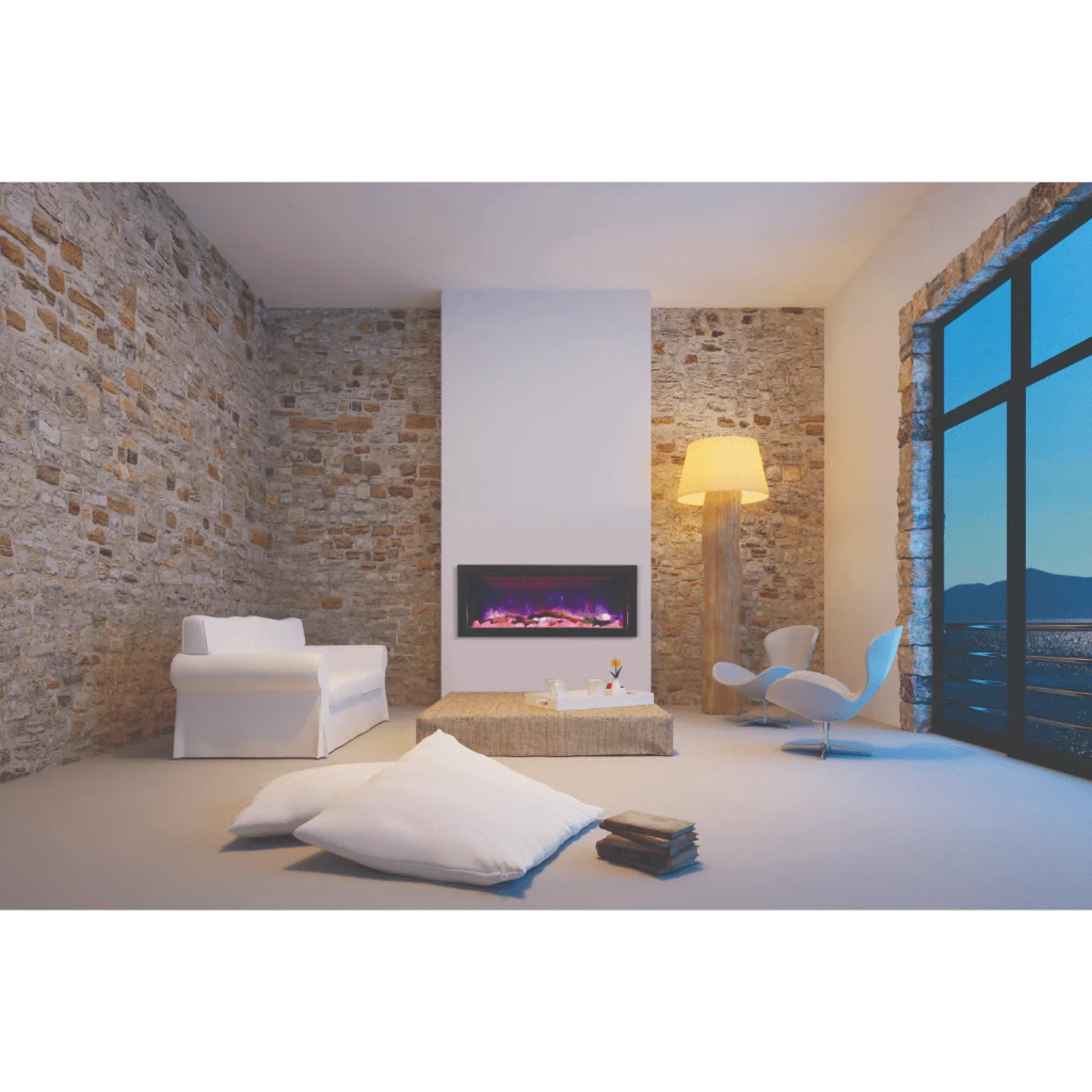 Amantii 40" Panorama Deep Lumina Indoor or Outdoor Electric Fireplace