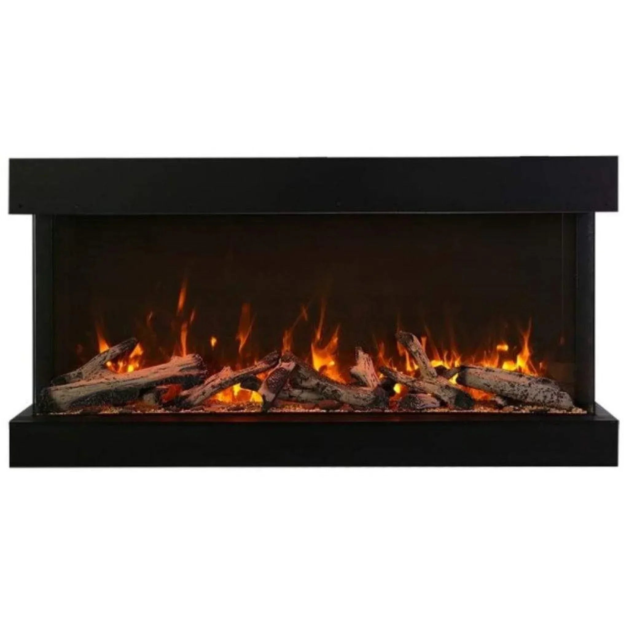 Amantii Tru-View XL XT 50" Three-Sided Electric Fireplace with Designer Media Kit