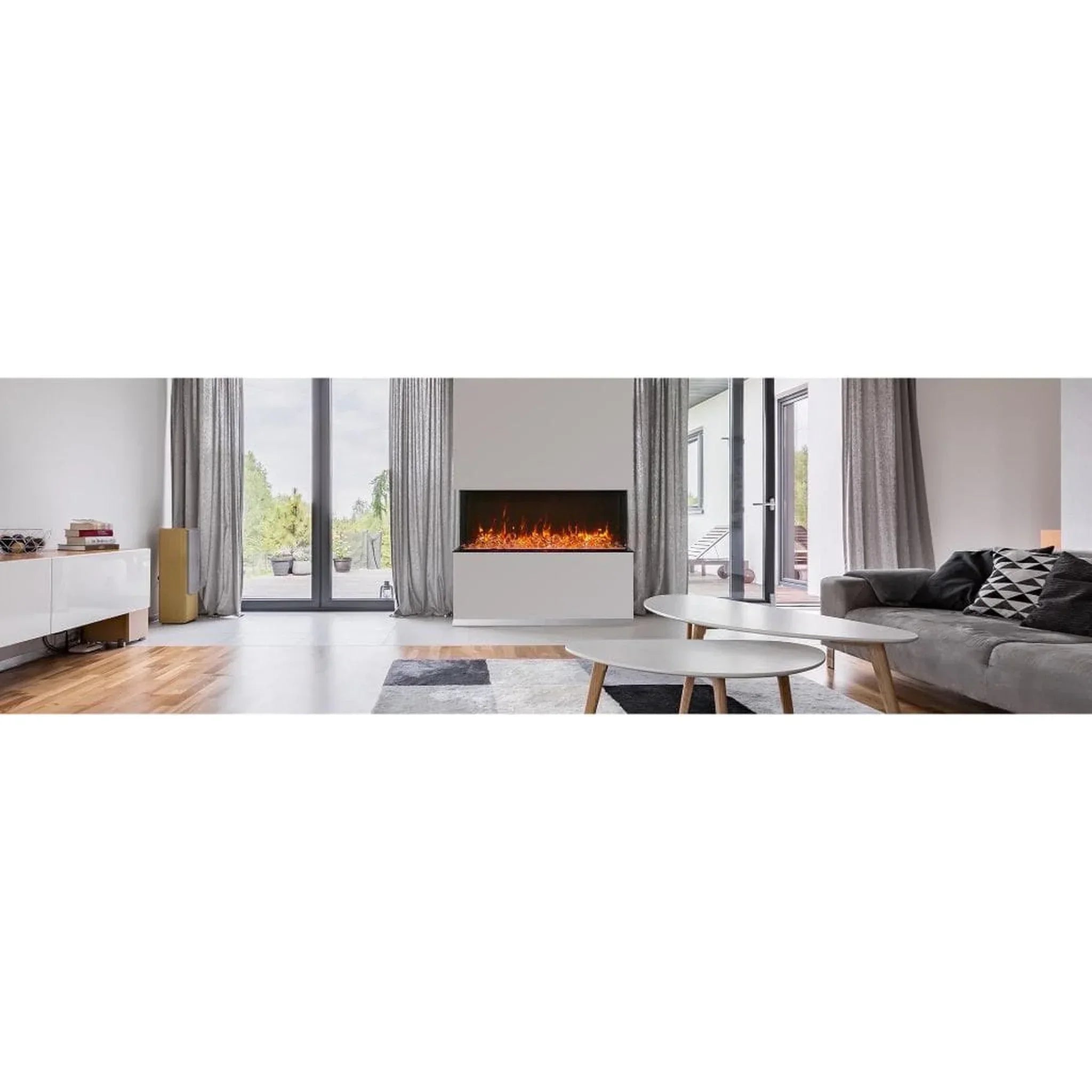 Amantii Tru-View XL XT 60" Three-Sided Electric Fireplace for Indoor or Outdoor Use