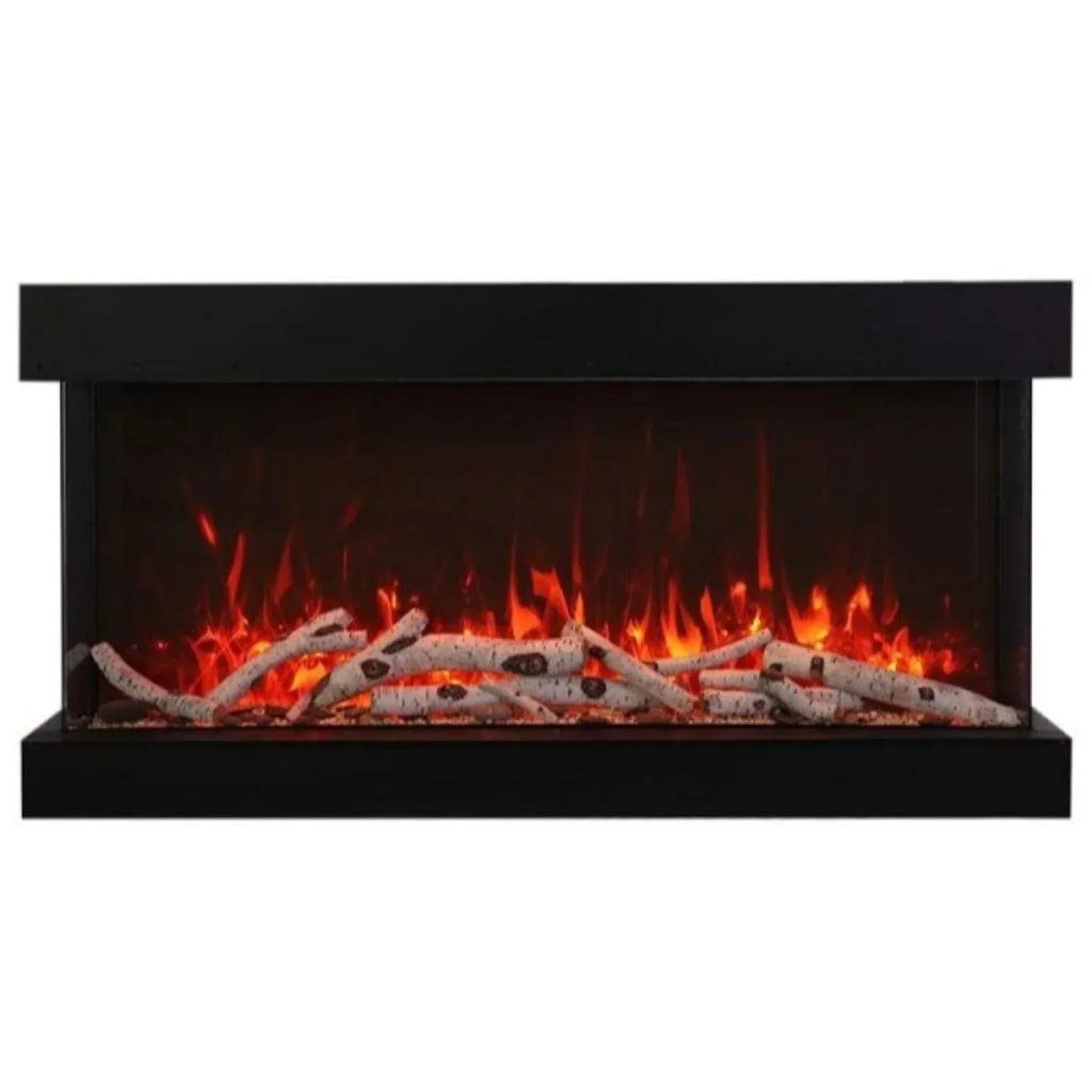 Amantii Tru-View XL XT 88" Three-Sided Electric Fireplace with 22" Glass Viewing Area