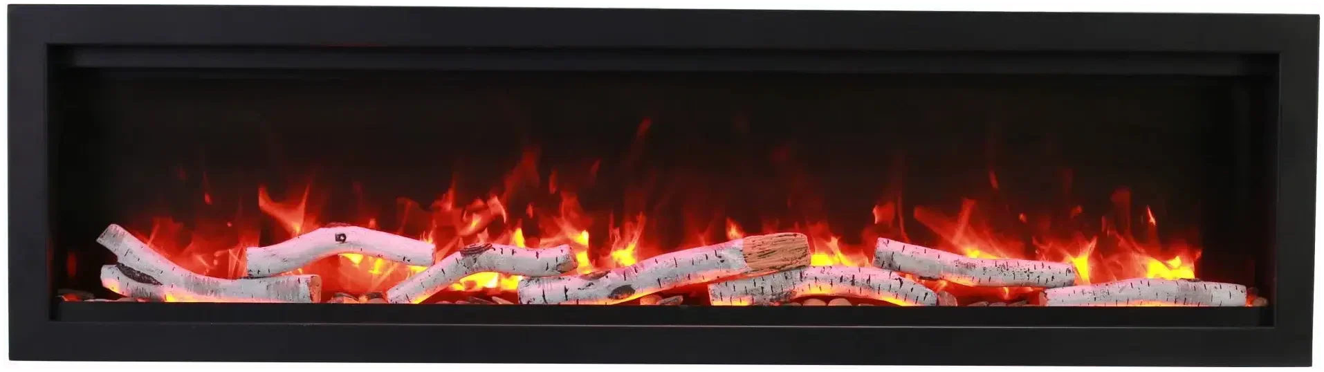 Amantii Symmetry Bespoke 100" Smart Electric Fireplace – Indoor/Outdoor Built-In with Bluetooth & Crackling Sound - Green Vista Living