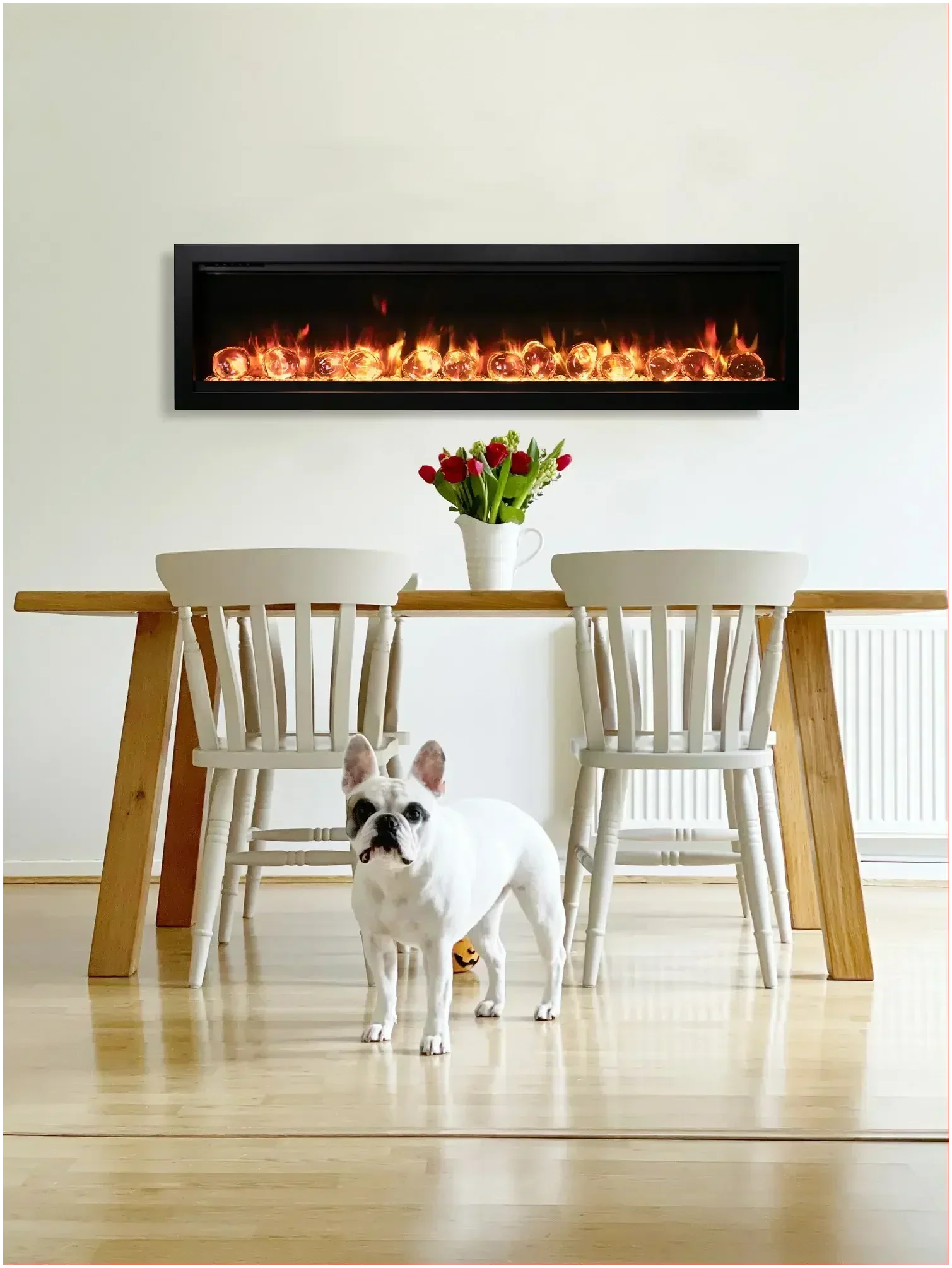 Amantii Symmetry Bespoke 100" Smart Electric Fireplace – Indoor/Outdoor Built-In with Bluetooth & Crackling Sound - Green Vista Living