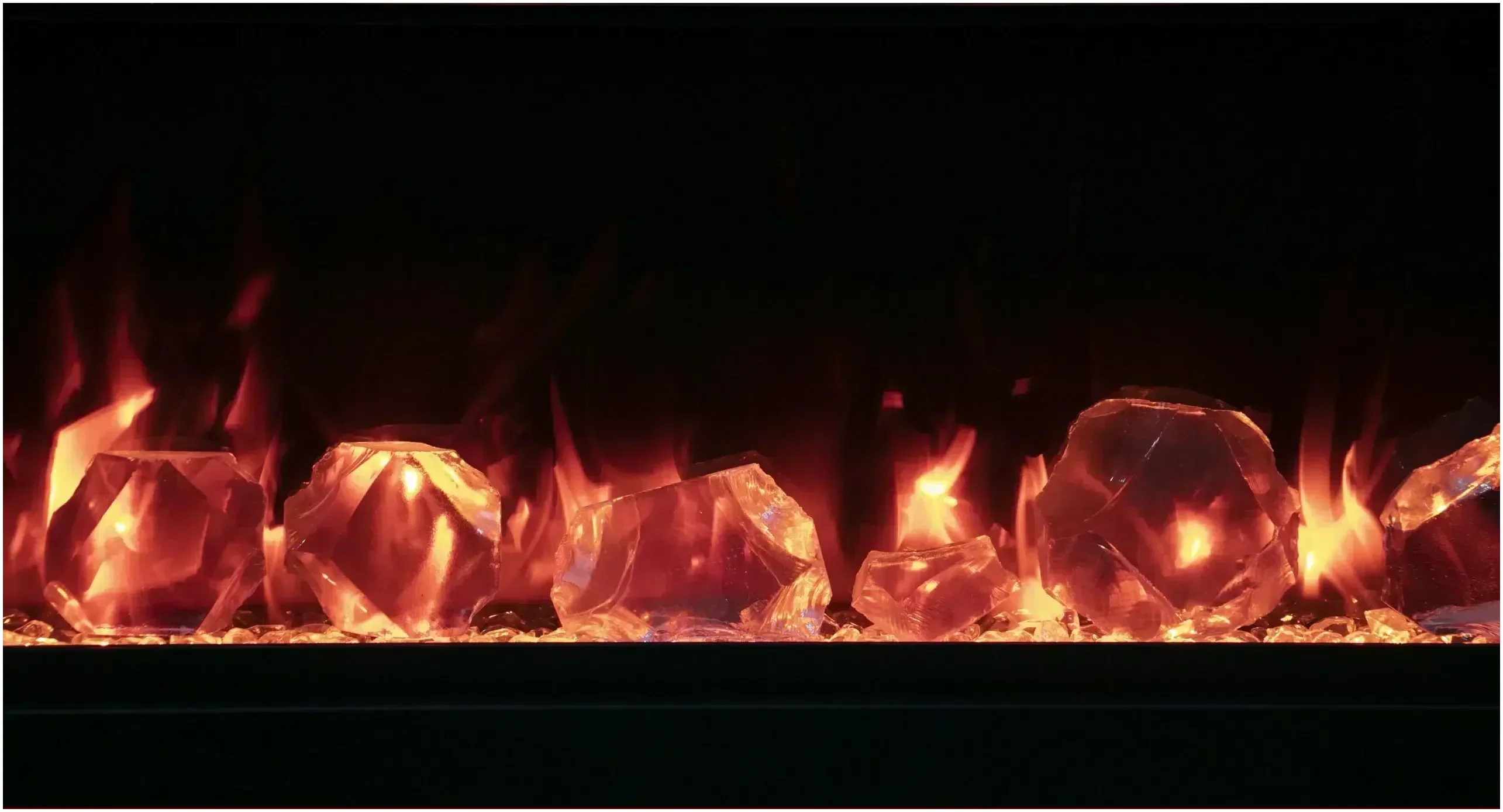 Amantii Symmetry Lumina 42" Smart Built-in Electric Fireplace for Indoor/Outdoor Use with Logset & Front Vent Heat