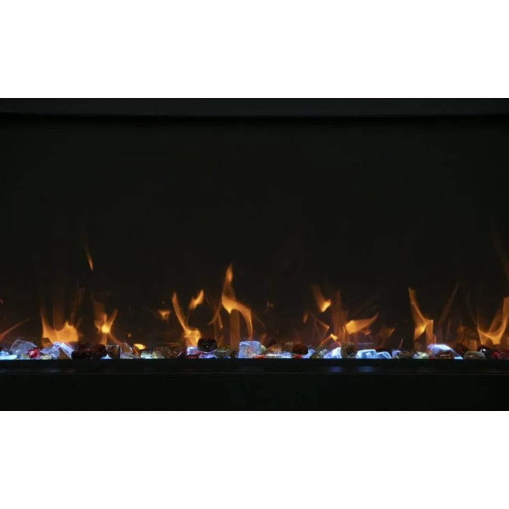 Amantii Tru View Bespoke 45" Three-Sided Indoor/Outdoor Electric Fireplace with Smart Controls - Green Vista Living