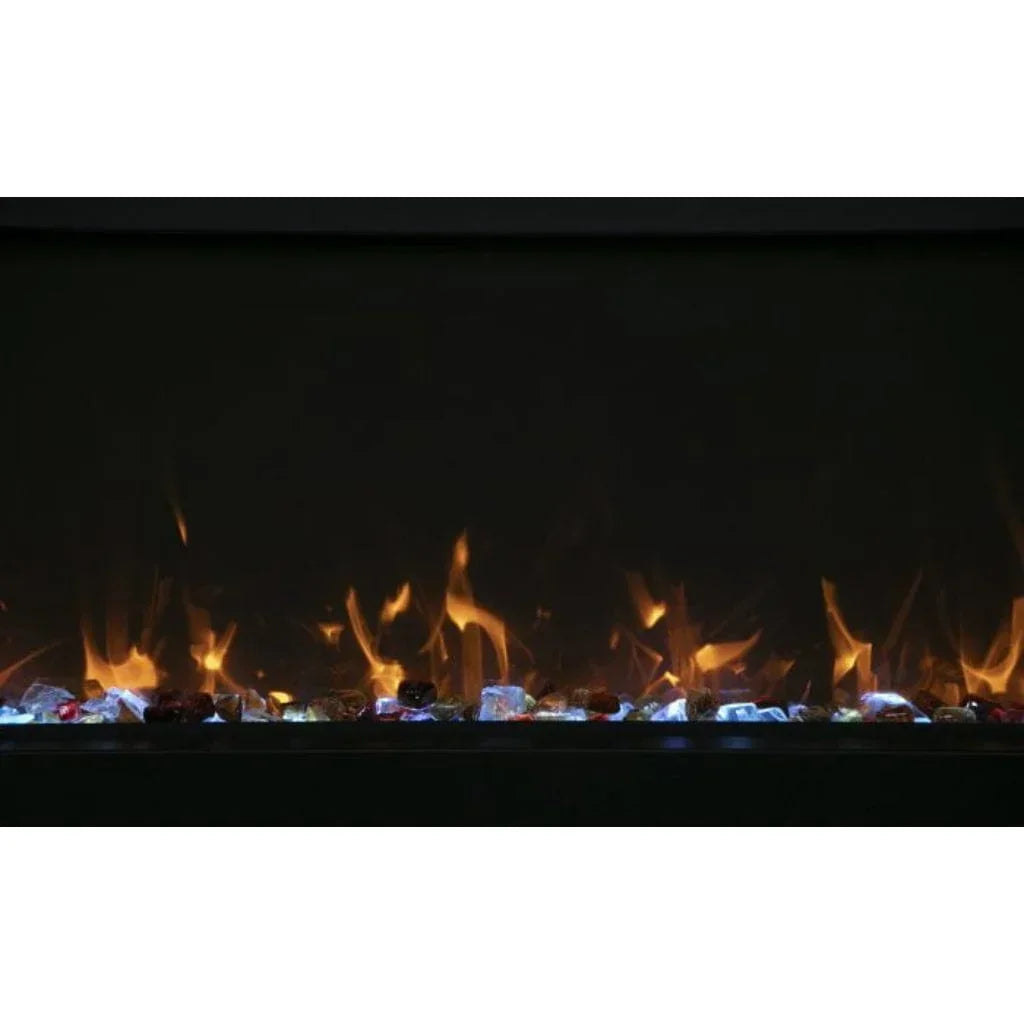 Amantii Tru View Bespoke 45" Three-Sided Indoor/Outdoor Electric Fireplace with Smart Controls