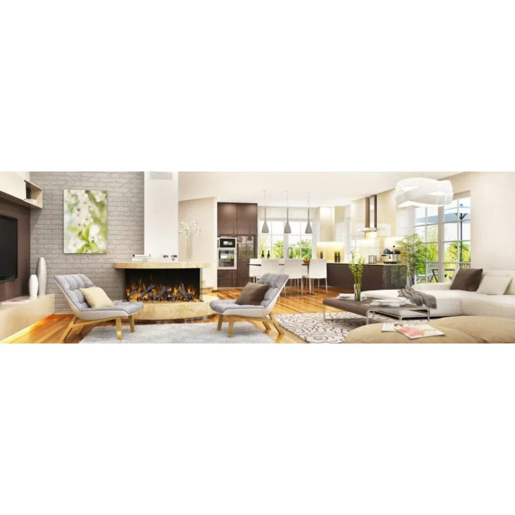 Amantii Tru View Bespoke 55" Three-Sided Indoor/Outdoor Electric Fireplace with Smart Control and Bluetooth - Green Vista Living