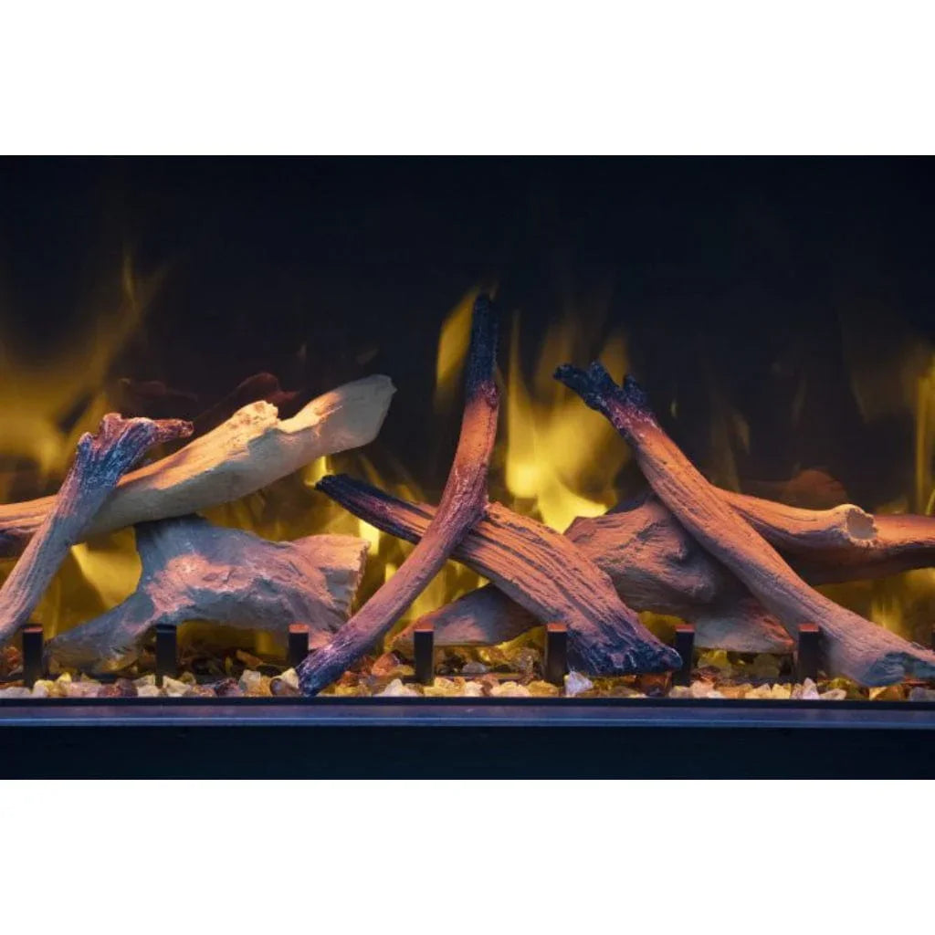 Amantii Tru View Bespoke 55" Three-Sided Indoor/Outdoor Electric Fireplace with Smart Control and Bluetooth - Green Vista Living