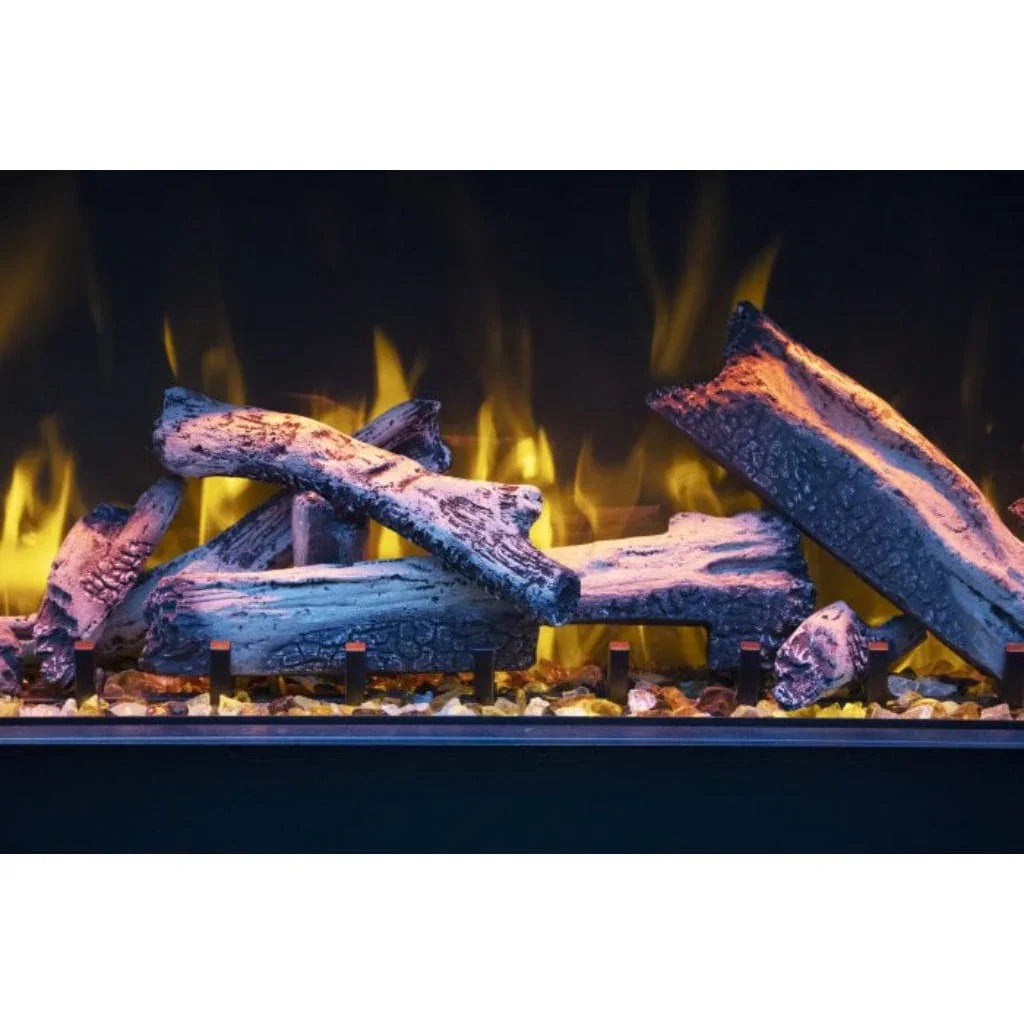 Amantii Tru View Bespoke 55" Three-Sided Indoor/Outdoor Electric Fireplace with Smart Control and Bluetooth - Green Vista Living