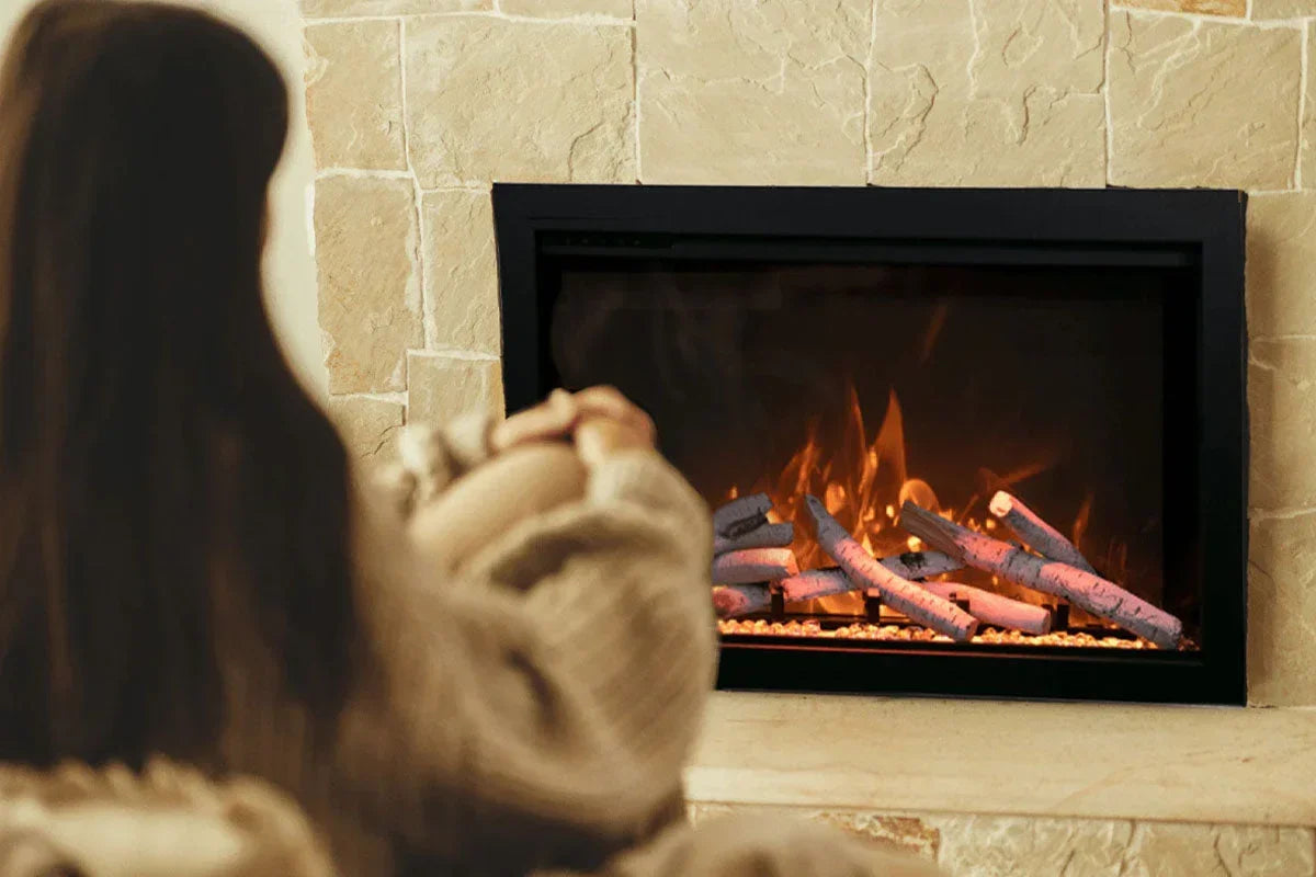 Amantii Traditional Bespoke 30-Inch Built-In Indoor/Outdoor Smart Electric Firebox Insert