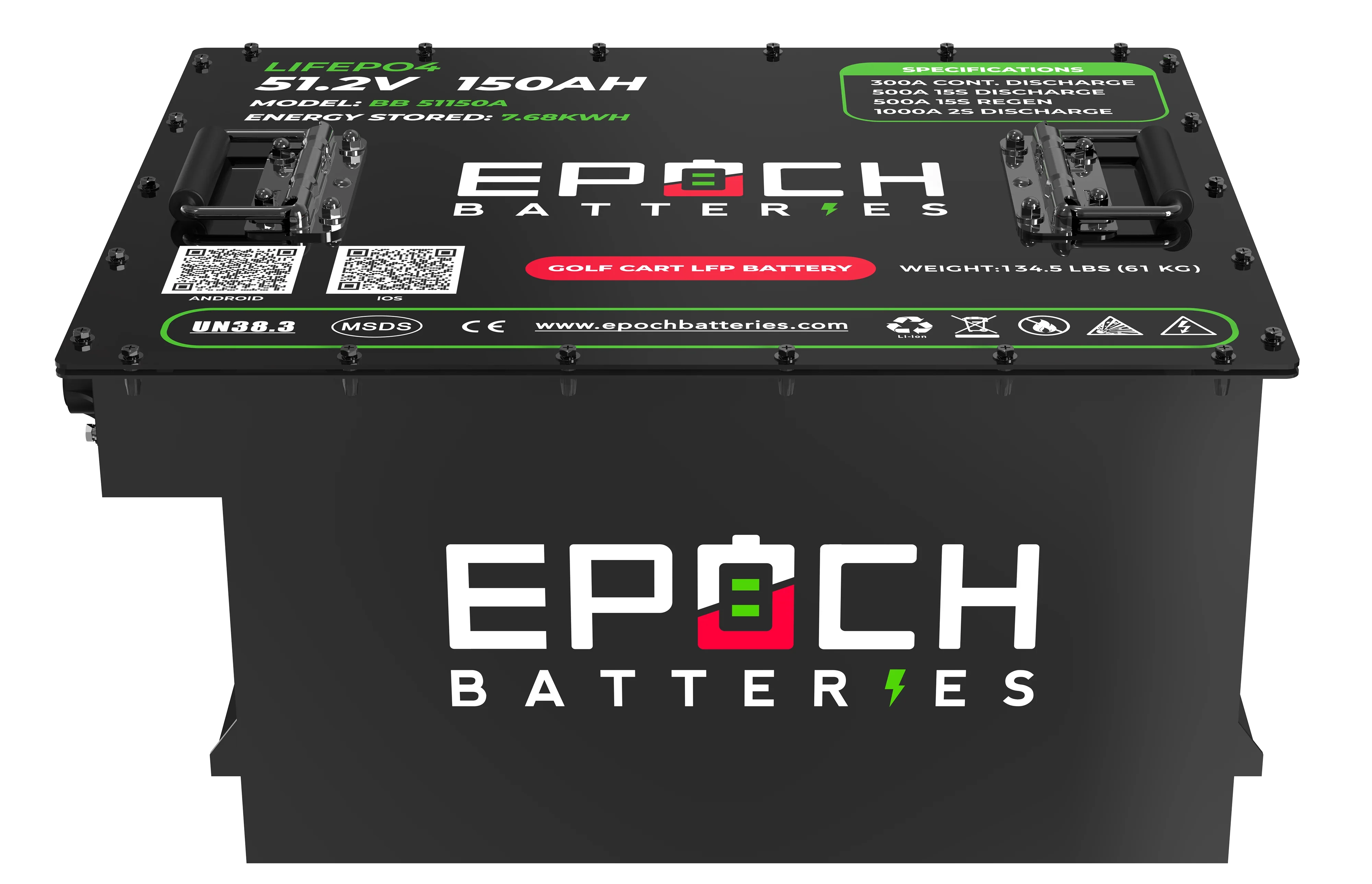 Epoch Batteries 48V 150Ah Golf Cart Battery Complete Kit - Lithium (LiFePO4)