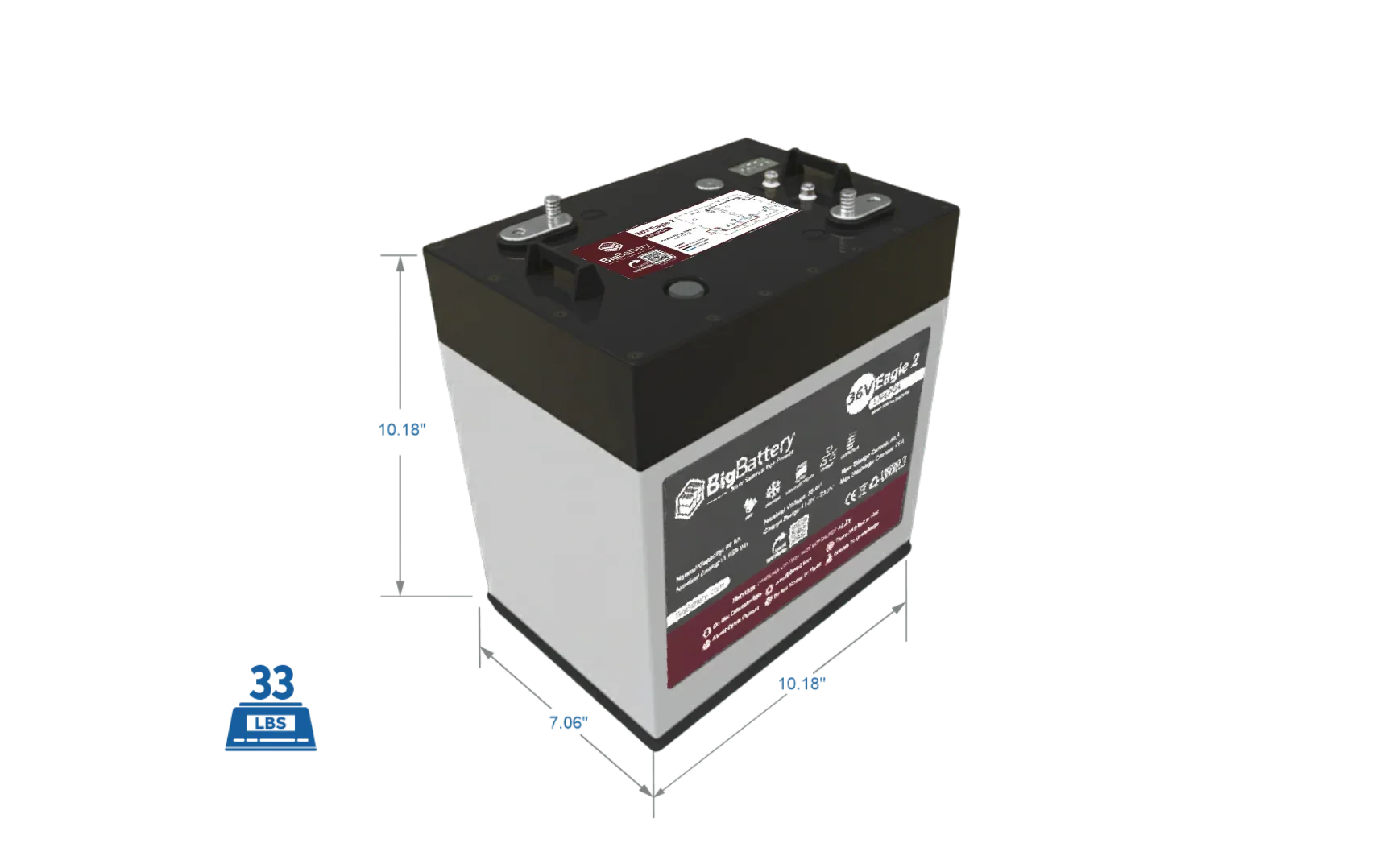 BigBattery 36V EAGLE 2 1.63 kWh LiFePO4 Battery with Heater and Comms