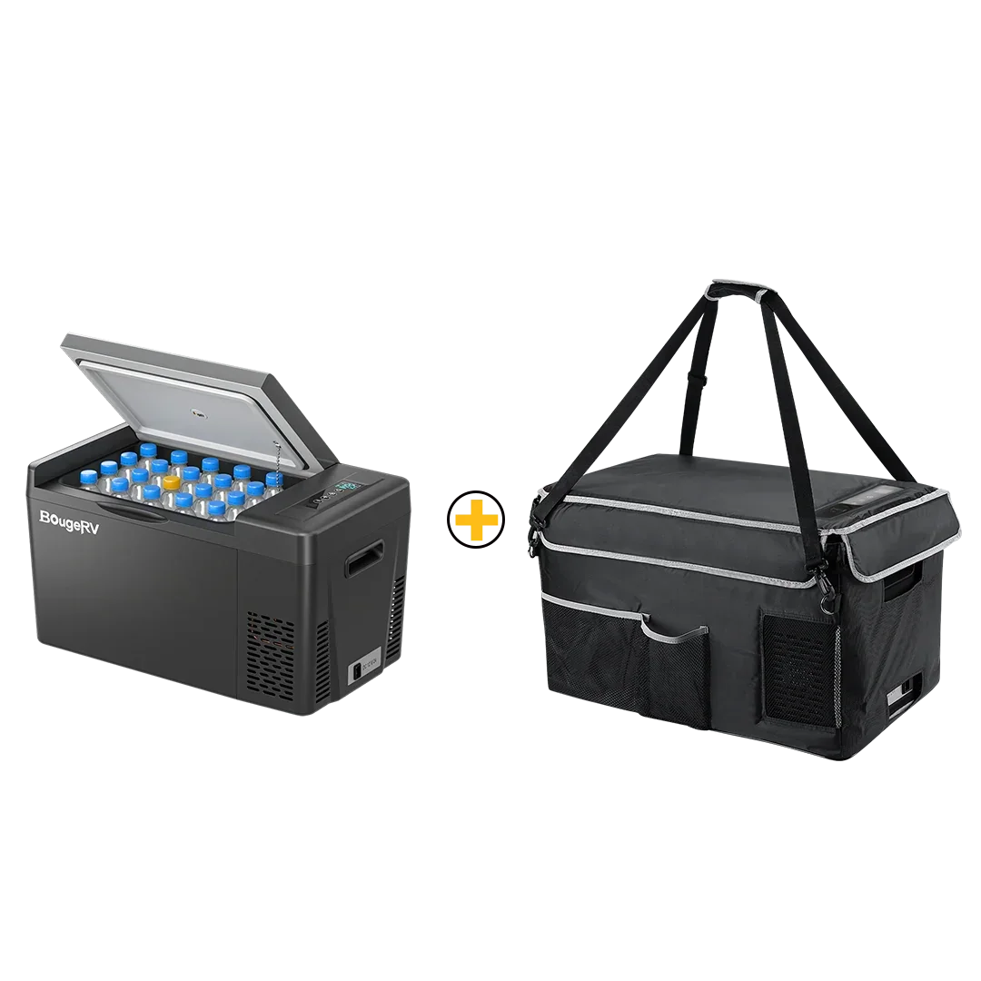 BougeRV 12V 23 Quart Portable Fridge Black For Travel