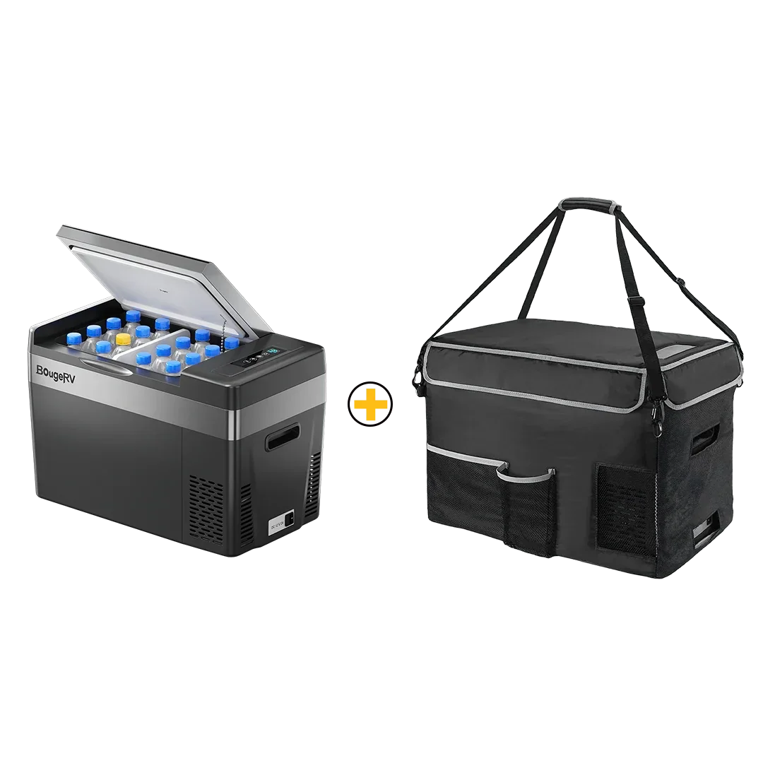 BougeRV 12V 30 Quart (28L) Portable Car Fridge Black