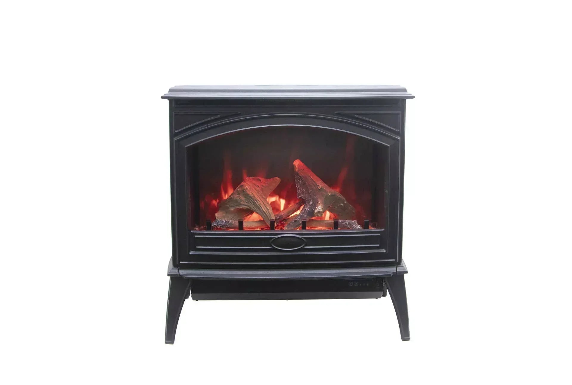 Amantii E50-NA Lynwood Series - 50 cm Freestand Electric Stove Featuring a Cast Iron Frame and a 10 Piece Birch Log Set
