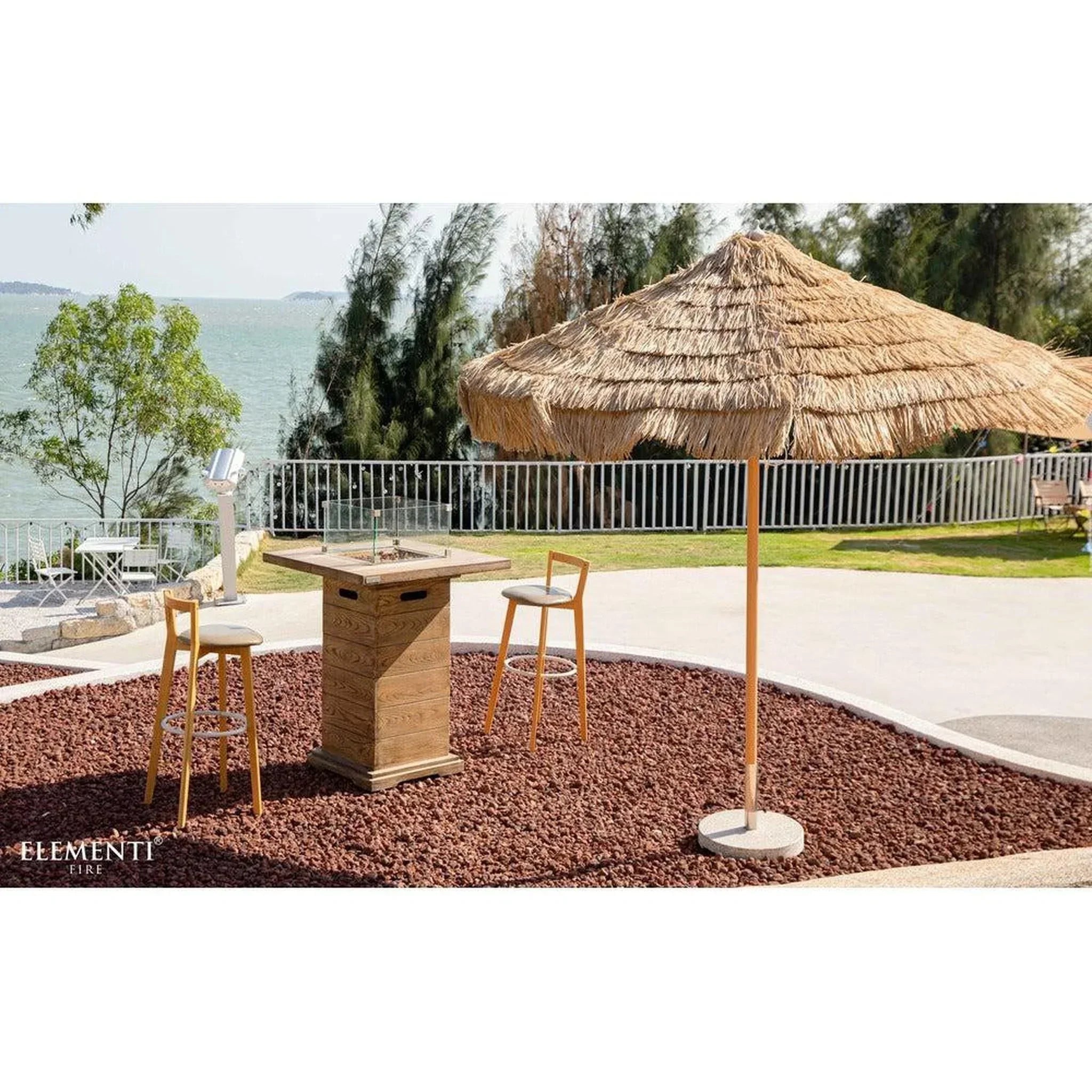 Elementi Rova 34" Redwood Concrete Propane Bar Table