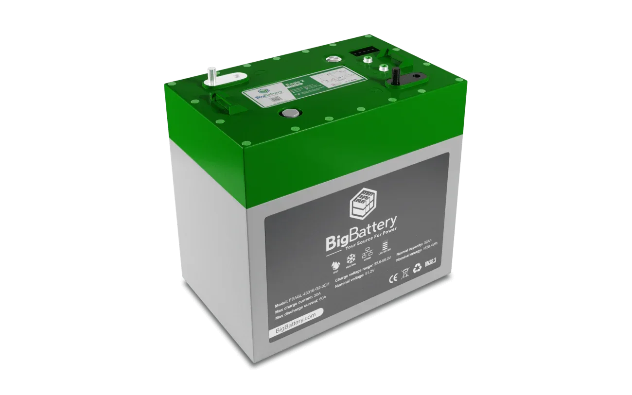 BigBattery 48V EAGLE 2 | LiFePO4 | 32Ah | 1.63kWh | Golf & Utility Cart Battery