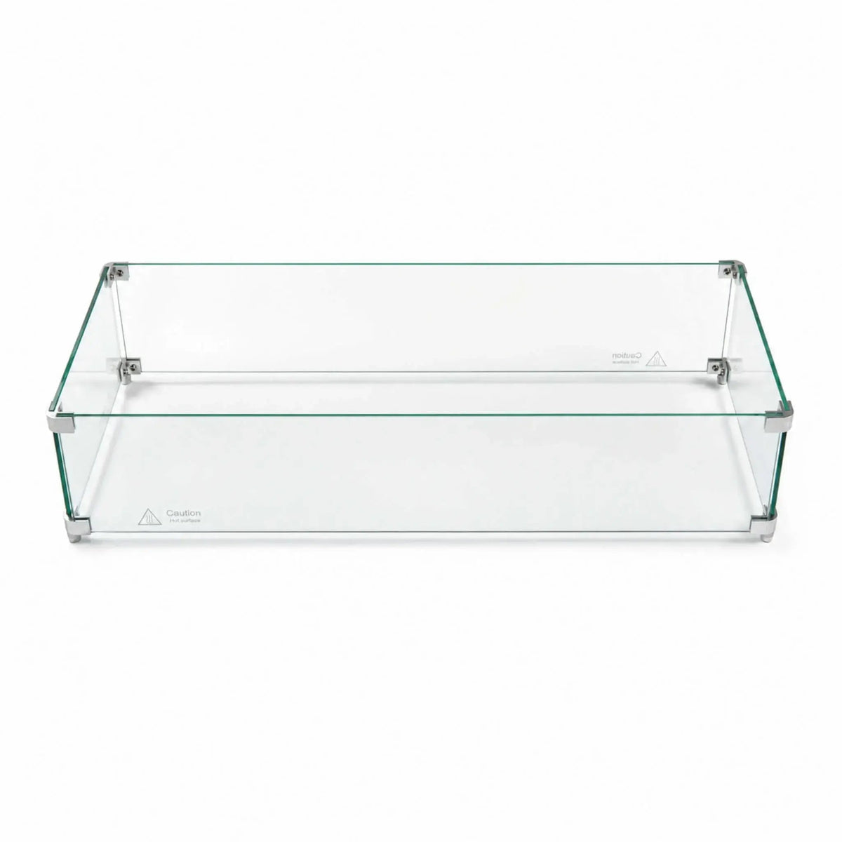 Flame Havens Refuge 36" x 14" x 7" Tall Tempered Glass Wind Guard
