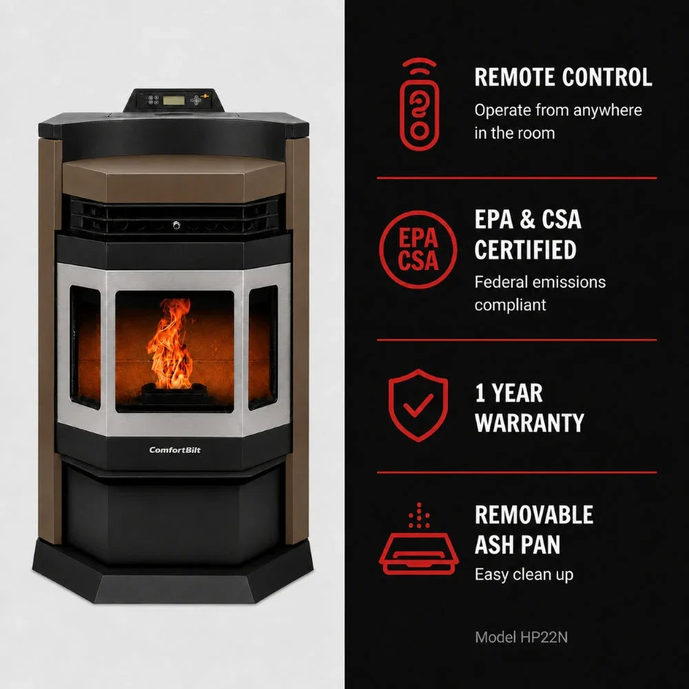 ComfortBilt HP22-N SS Pellet Stove Brown