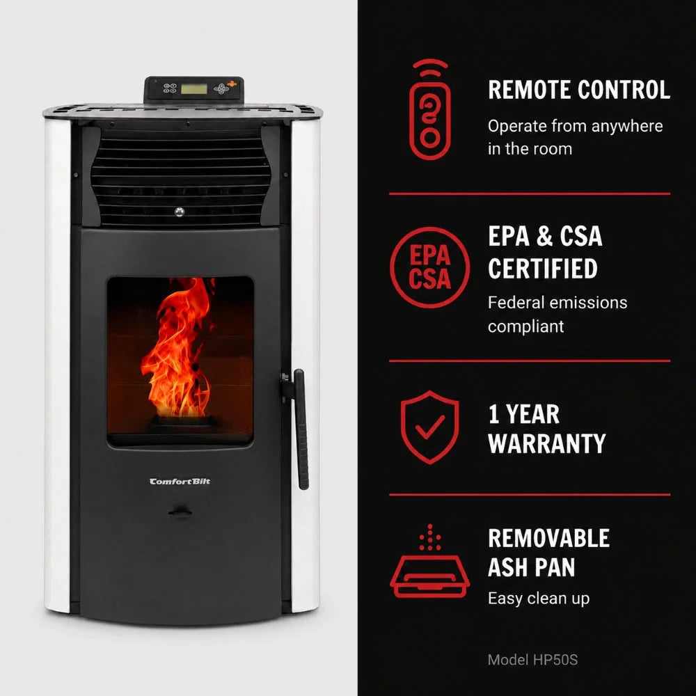 ComfortBilt HP50S Pellet Stove - Arctic White