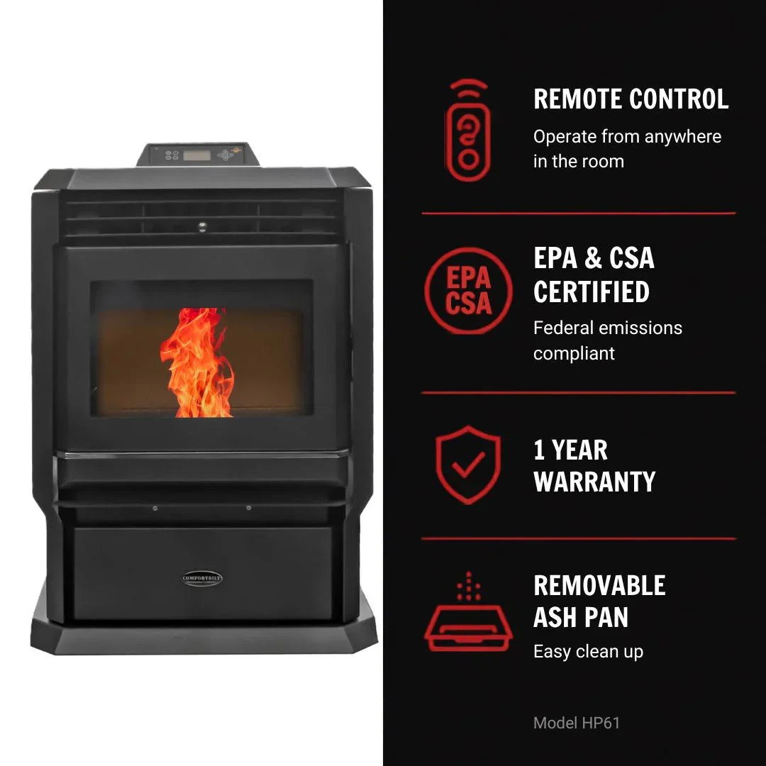 ComfortBilt HP61 Pellet Stove Charcoal