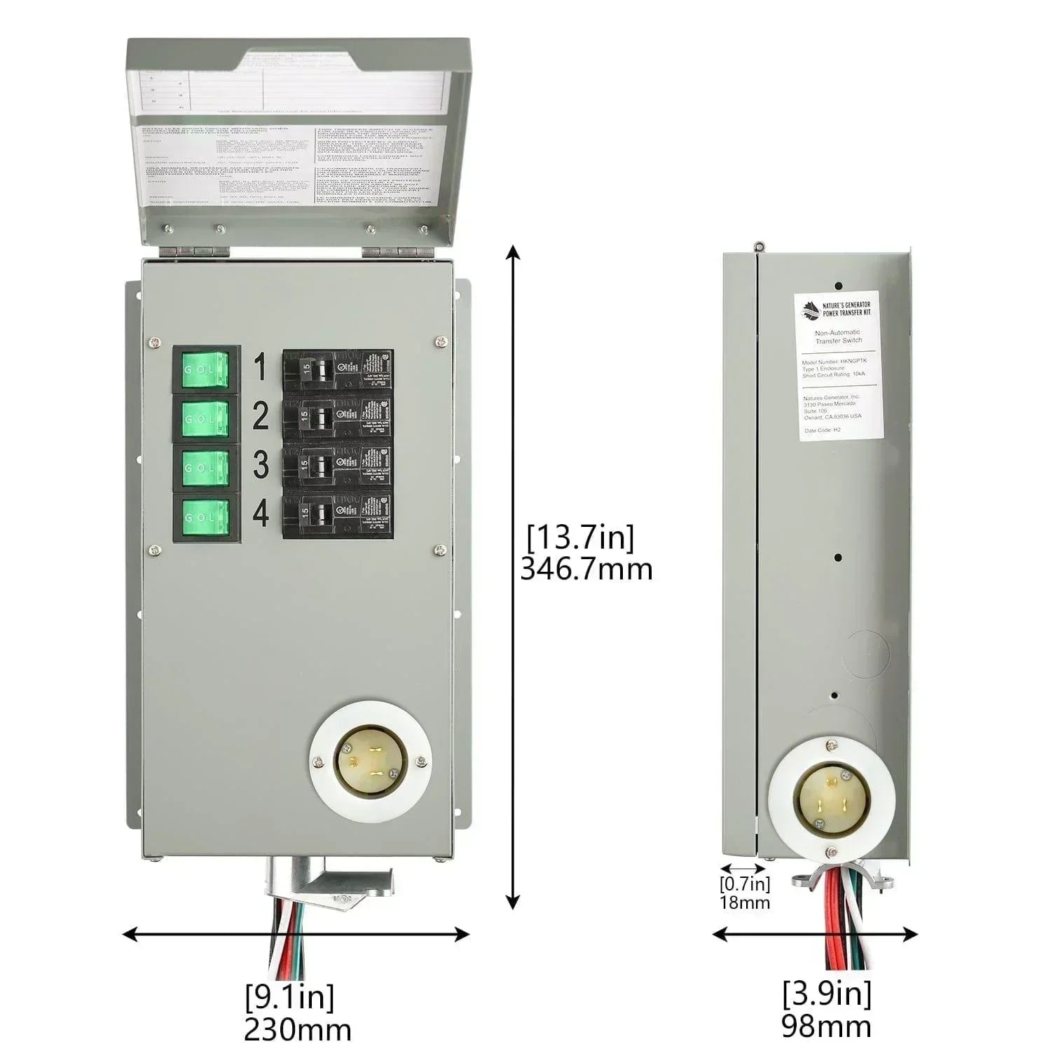 Nature's Generator 1800W Gold PE System Solar Power Transfer Kit