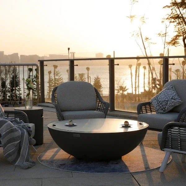 Elementi Plus Rose Bowl 48" Round Concrete Fire Bowl OFG420