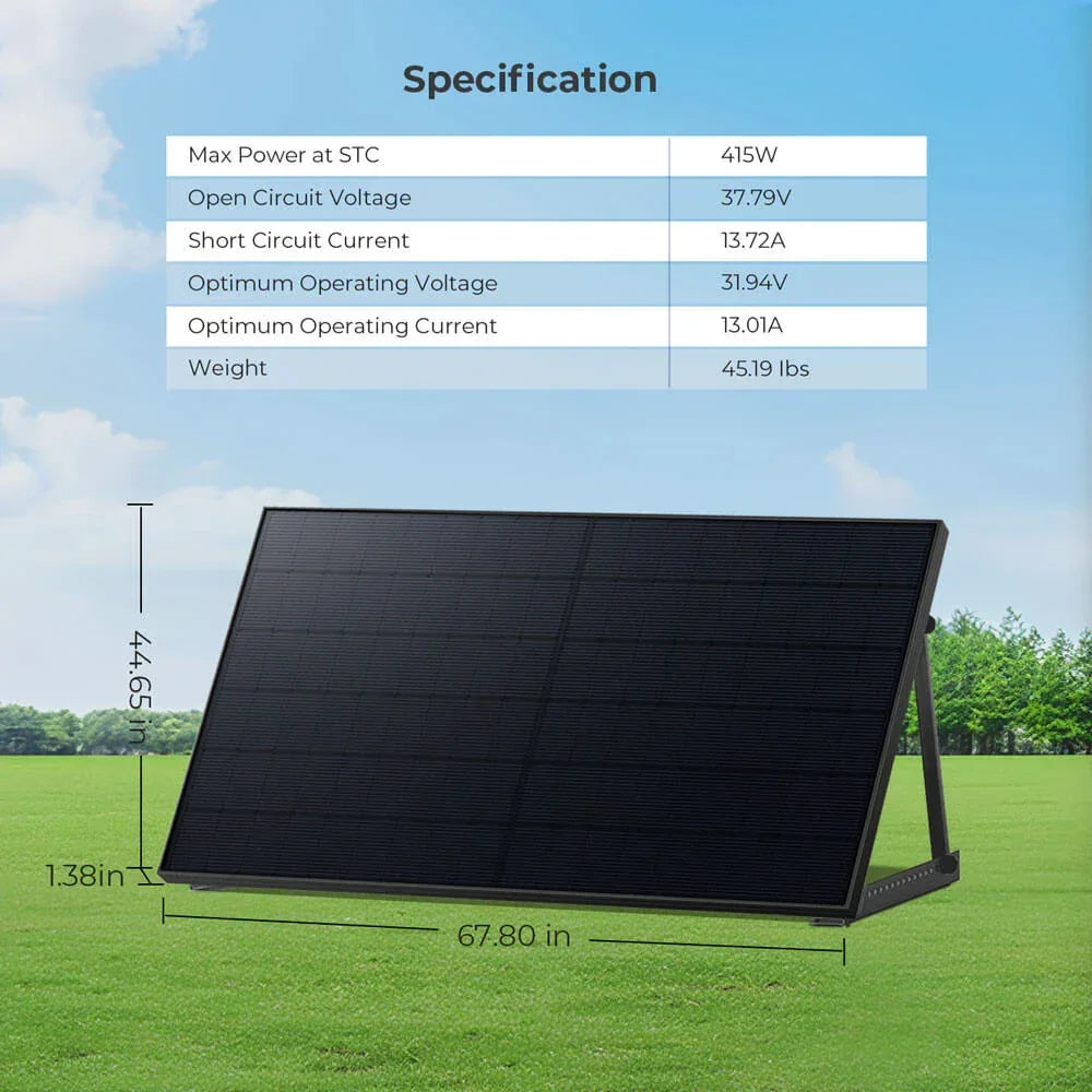 Sungold Power 415W Bifacial PERC Solar Panel | SGP-415-BBS UL61730 CEC Listed