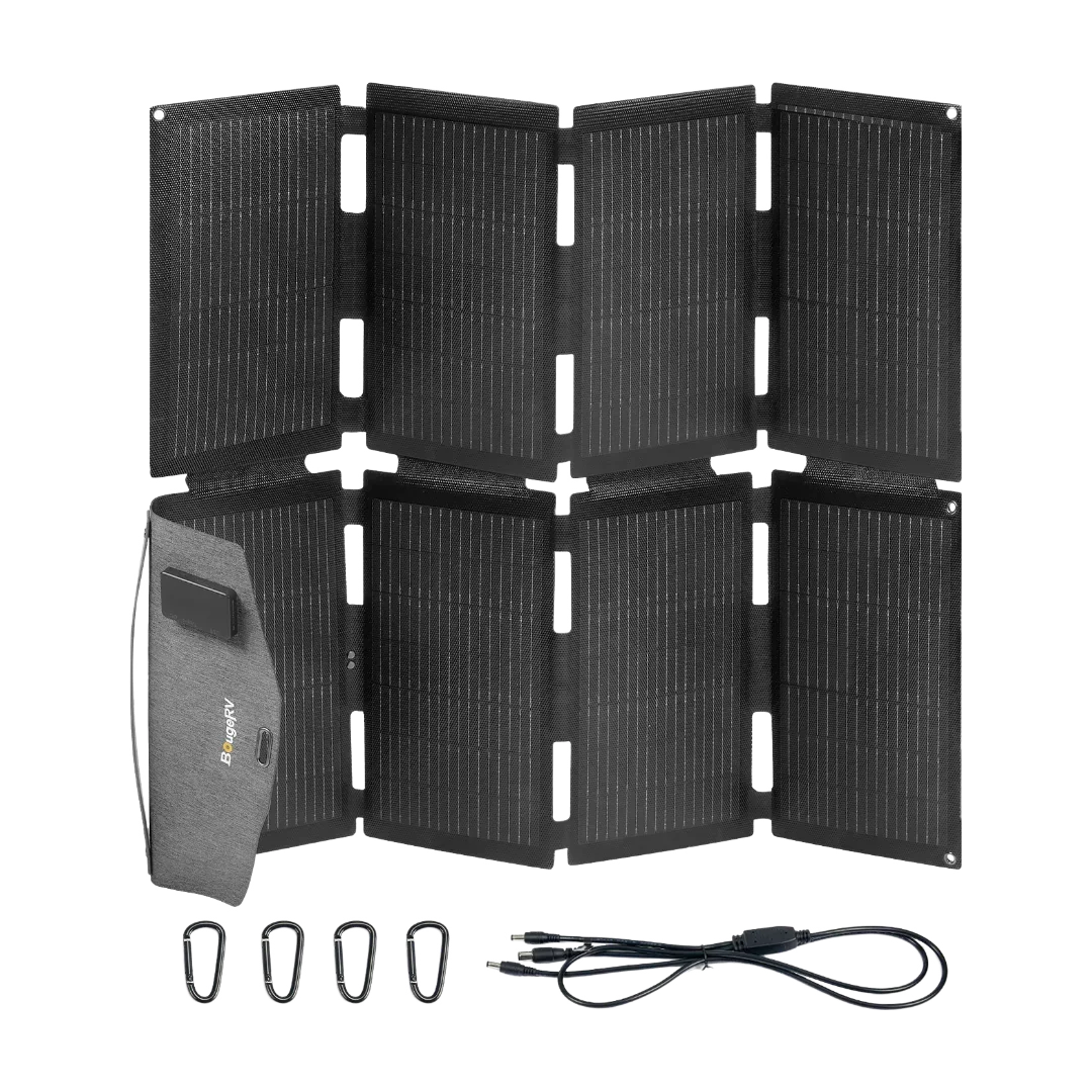 BougeRV 100W N-Type Fiberglass Foldable Portable Solar Panel