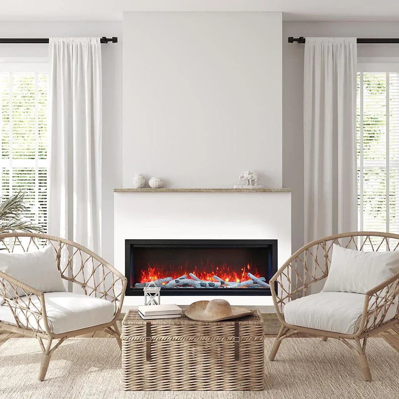Amantii Symmetry Bespoke 50 Inch Extra Tall Indoor/Outdoor Electric Fireplace
