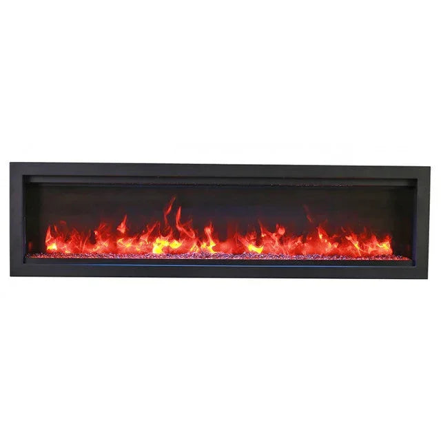Amantii Symmetry Bespoke 74 Inch Indoor or Outdoor Built-In Electric Fireplace