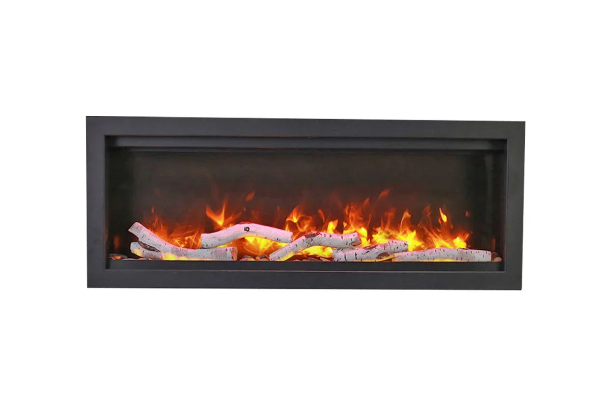 Amantii Symmetry Bespoke 34'' Wall Mount / Recessed Linear Indoor/Outdoor Electric Fireplace - Green Vista Living