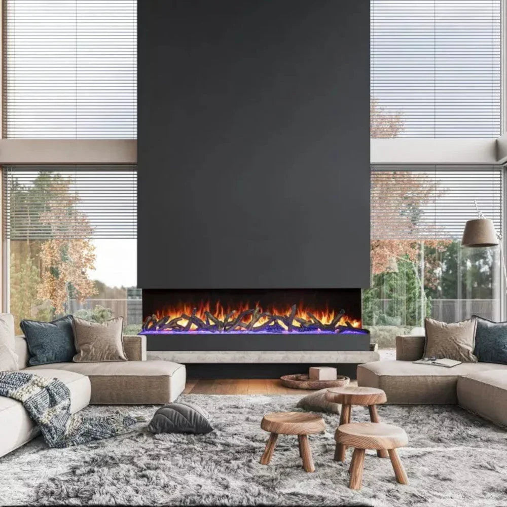 Amantii Tru View Bespoke 75" 3-Sided Built-in Electric Fireplace | TRV-75 BESPOKE - Green Vista Living