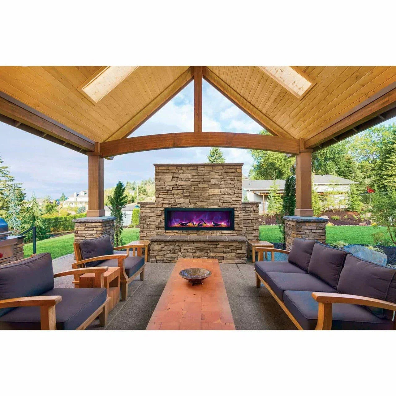 Amantii Panorama BI-50-DEEP-OD Deep 50 Inch linear Indoor or Outdoor Electric Fireplace