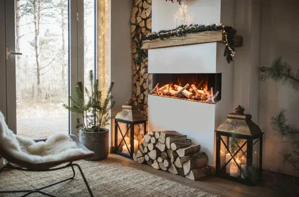 Amantii 55 Inch Tru View Bespoke Built-In Indoor / Outdoor 3 Sided Electric Fireplace - Green Vista Living