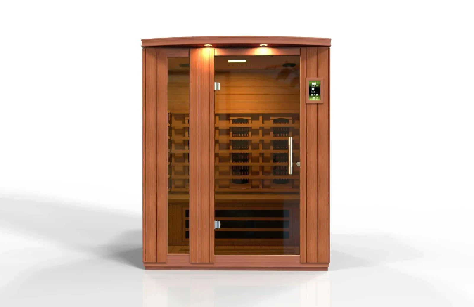 Golden Designs Near Zero EMF 3-Person Dynamic Full Spectrum "Lugano" FAR Infrared Sauna with Hemlock Wood | Model: DYN-6336-03 FS