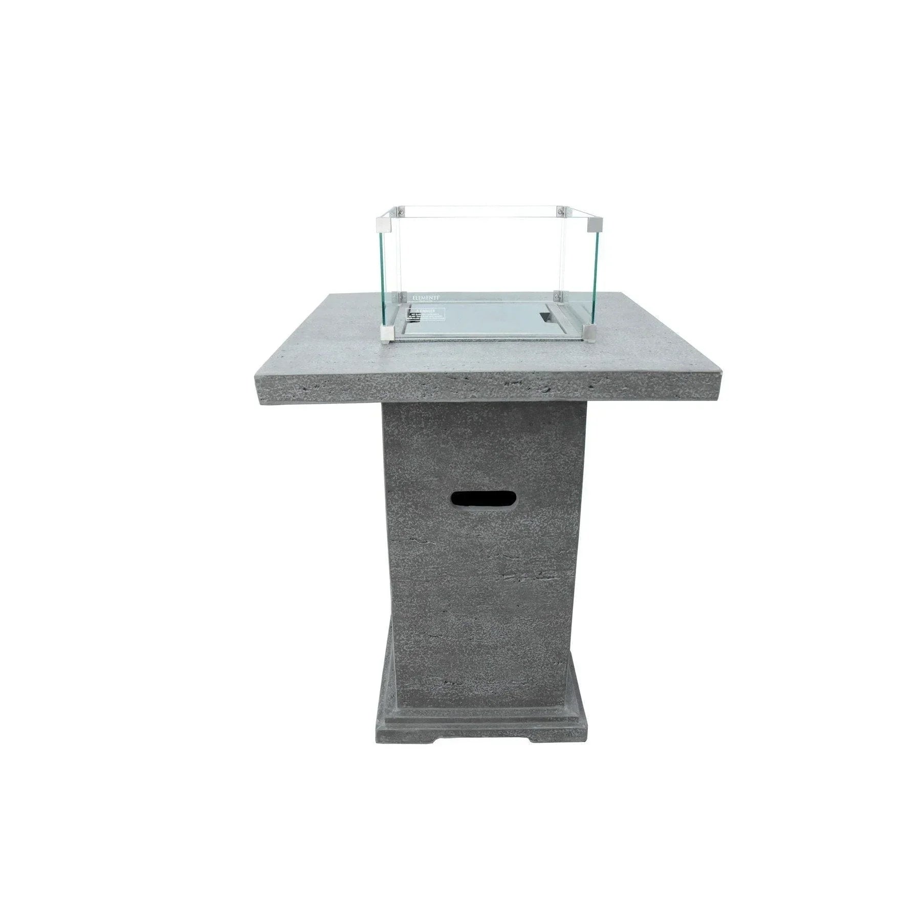 Elementi Montreal Square Concrete Liquid Propane Fire Pit OFG221