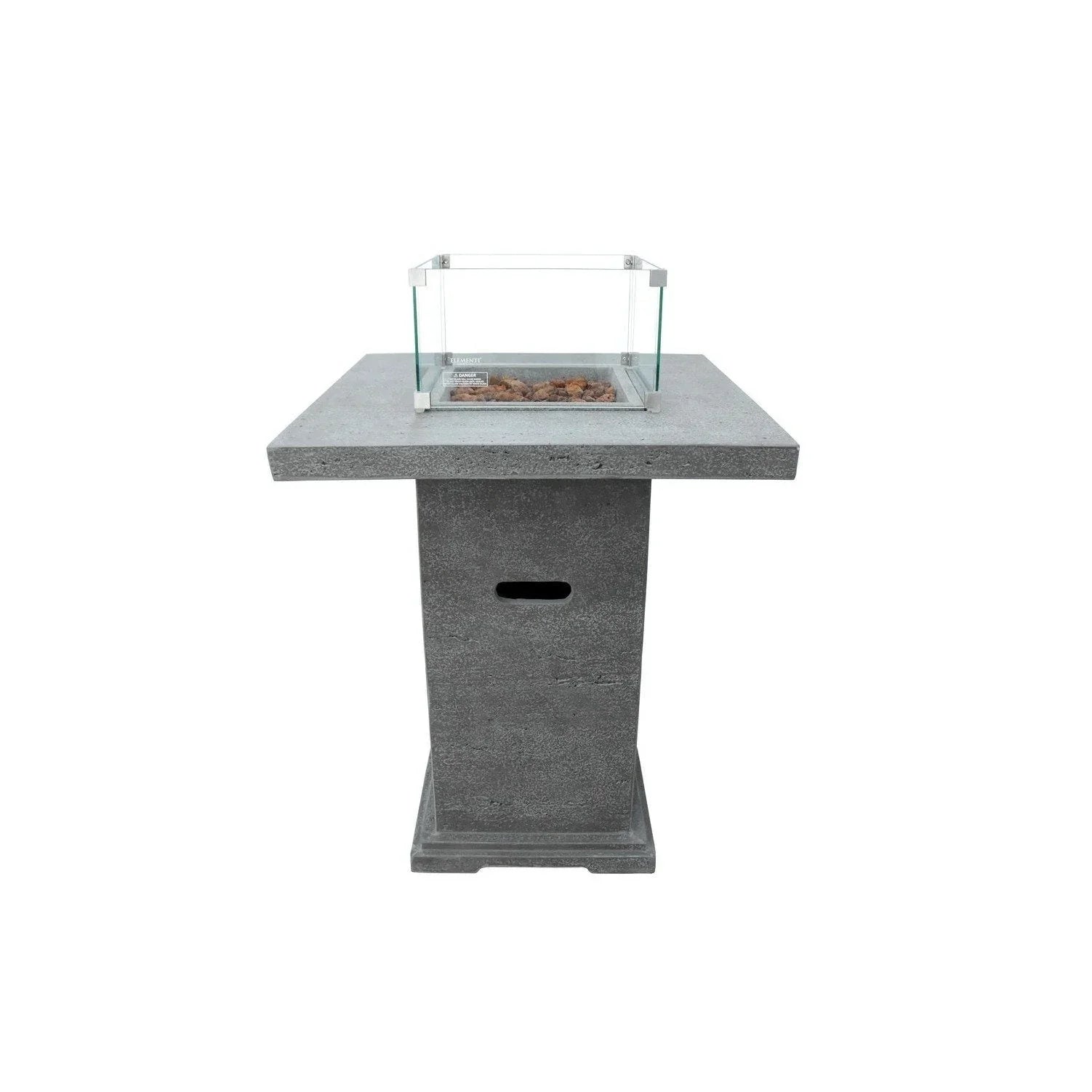 Elementi Montreal Square Concrete Liquid Propane Fire Pit OFG221