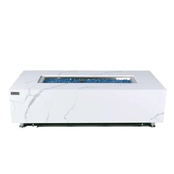 Elementi Plus Carrara Marble Pocelain Fire Table OFP121BW