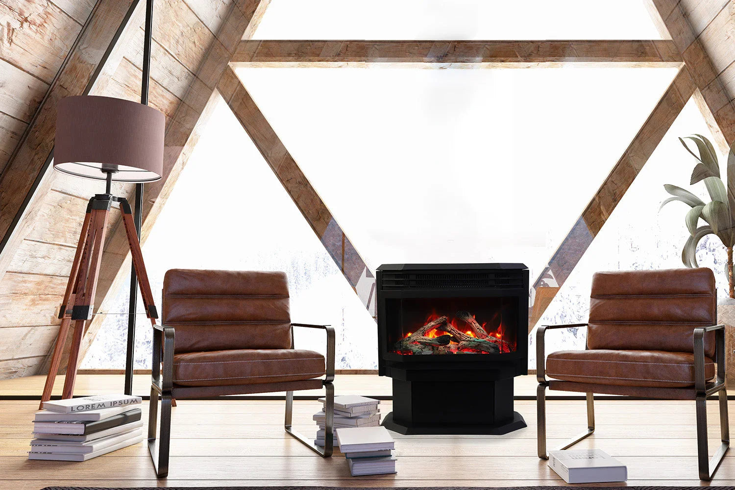 Amantii Sierra Flame 26-inch Lumina Freestanding Smart Electric Fireplace - Green Vista Living