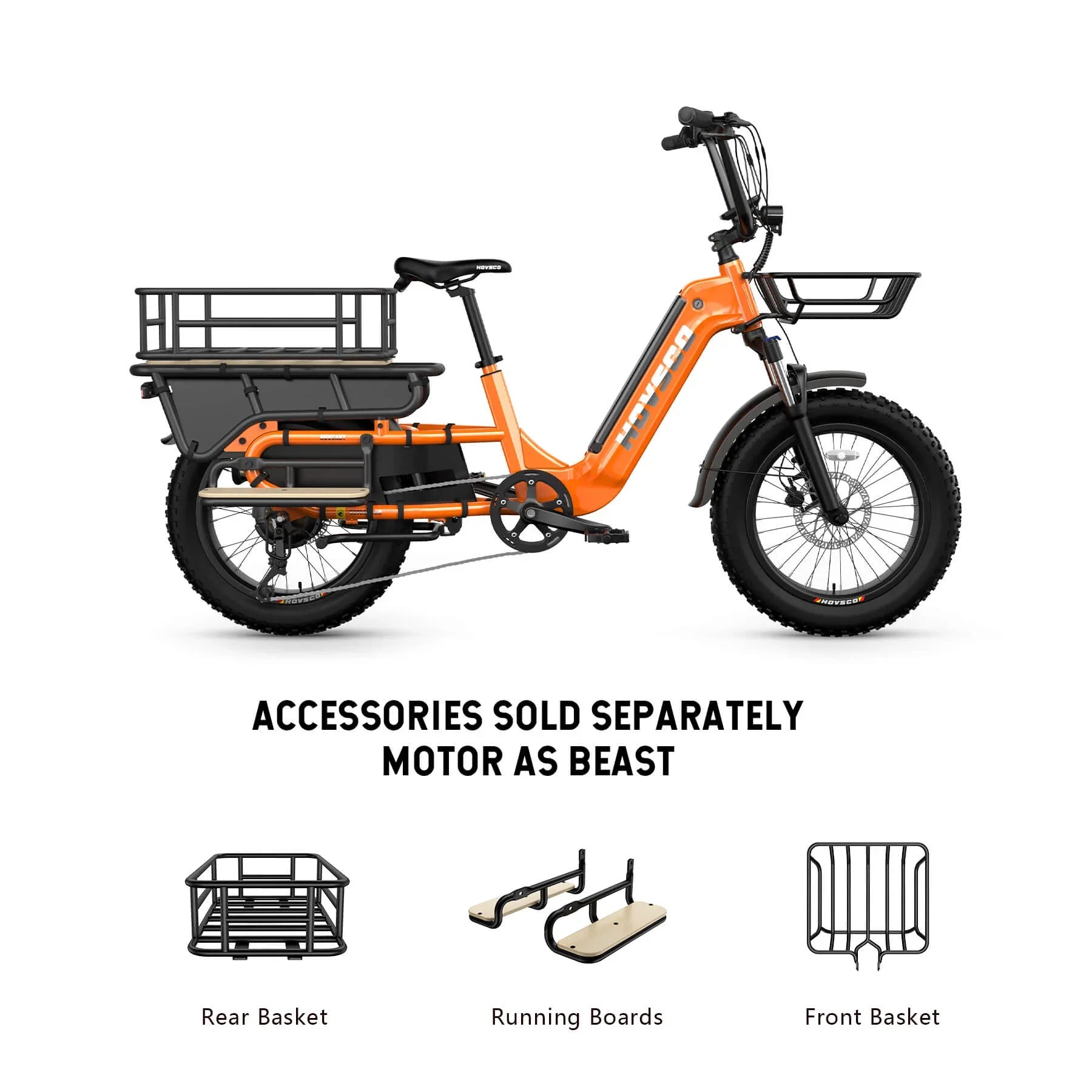 HOVSCO HovCart 20“ Step-Thru Electric Fat Tire Cargo Bike