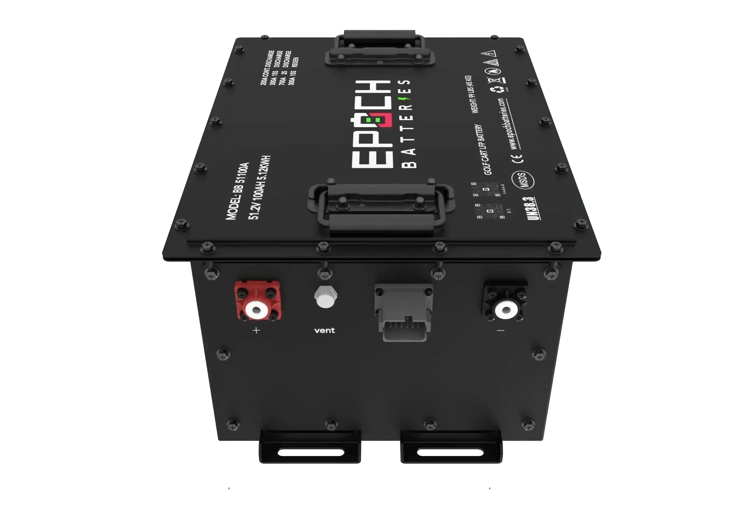 Epoch Batteries 48V 105Ah - LiMax Series - Lithium (LiFePO4) Golf Cart Battery - Complete Kit