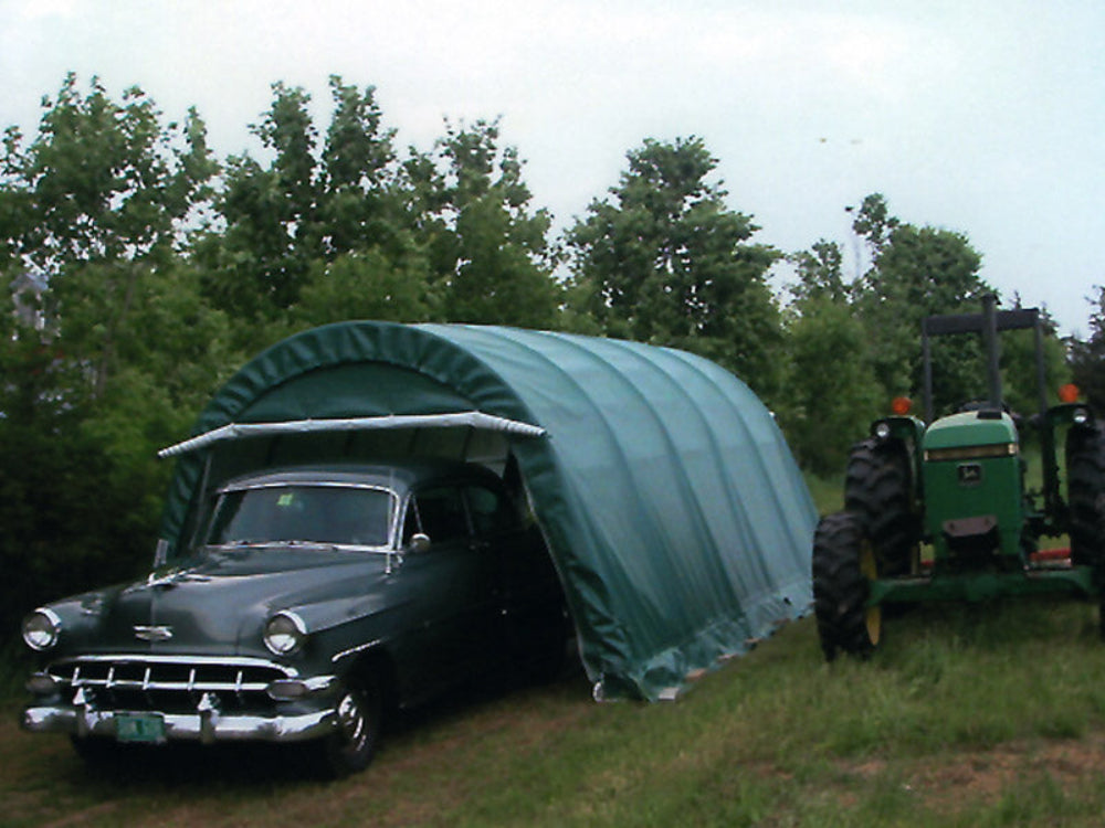 Rhino Shelter | 12’W x 24’L x 8’H Instant Garage (Round)
